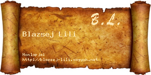 Blazsej Lili névjegykártya